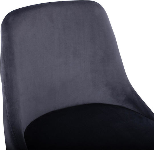 Stool Bar with Backrest Upholstered with Velvet Paige Gray 2pcs 51x57x110cm