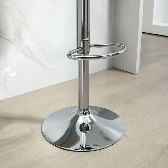 Stool Bar with Back & Adjustable Height Black 42x38x82cm