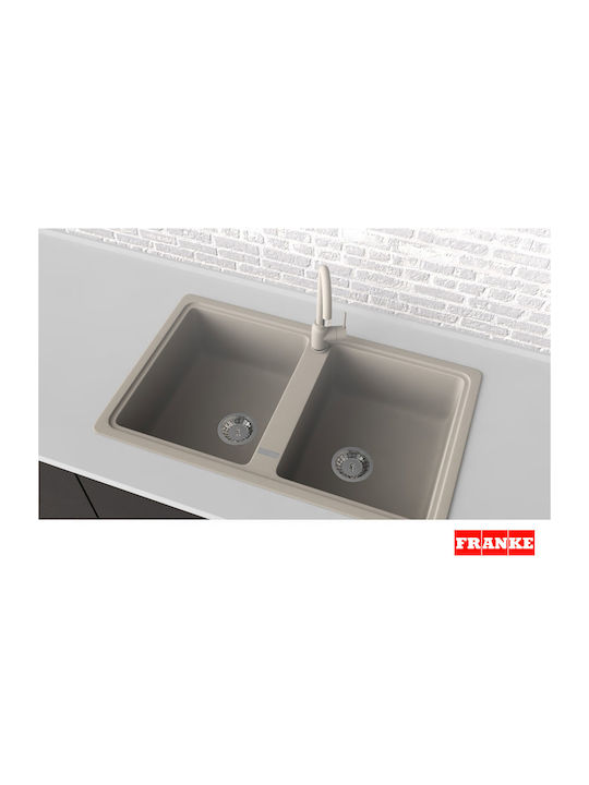 Franke Basis Bfg 620 Ένθετος Νεροχύτης από Συνθετικό Γρανίτη Μ86xΠ50cm Beige