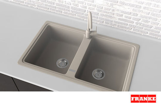 Franke Basis Bfg 620 Ένθετος Νεροχύτης από Συνθετικό Γρανίτη Μ86xΠ50cm Beige