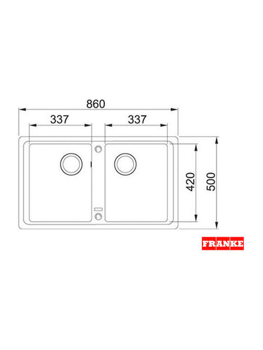 Franke Basis Bfg 620 Ένθετος Νεροχύτης από Συνθετικό Γρανίτη Μ86xΠ50cm Beige