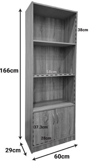 Библиотека Tekaro Sonoma Оттенък 60x29x166см