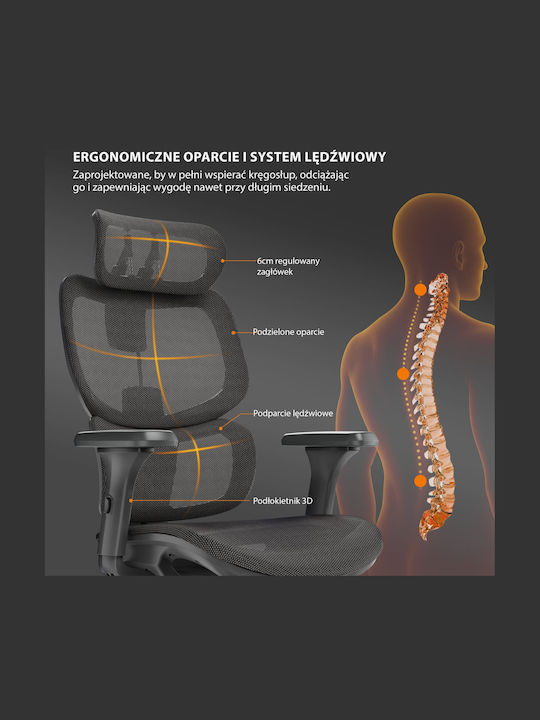 Nobu Office Chair with Fixed Arms Graphite SENSE7