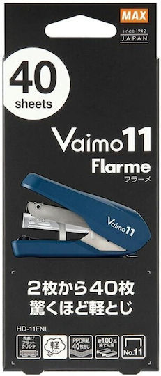 Max Hd91365 Stapler Bimo 11 Fulame 40 Sheets Load 100 Hd-11fnl/b Blue