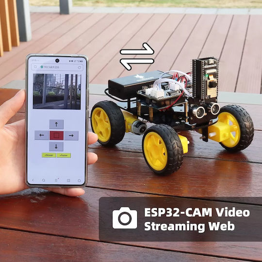Tscinbuny Ferngesteuertes Roboter 4WD Schwarz mit Kamera