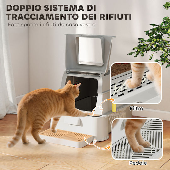 Pawhut Cat Toilet Closed with Filter Gray L63 x W43 x H43cm