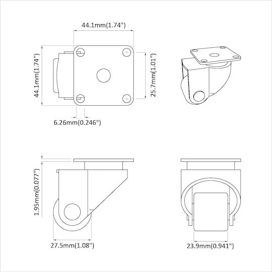 Trokhiskos 12 Pcs Silver 50 Mm Nylon