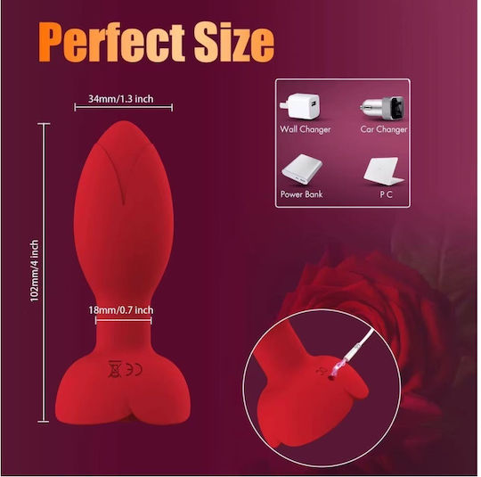 Ophelia's Dream Anal Plug with Wireless Functionality and Vibration Red