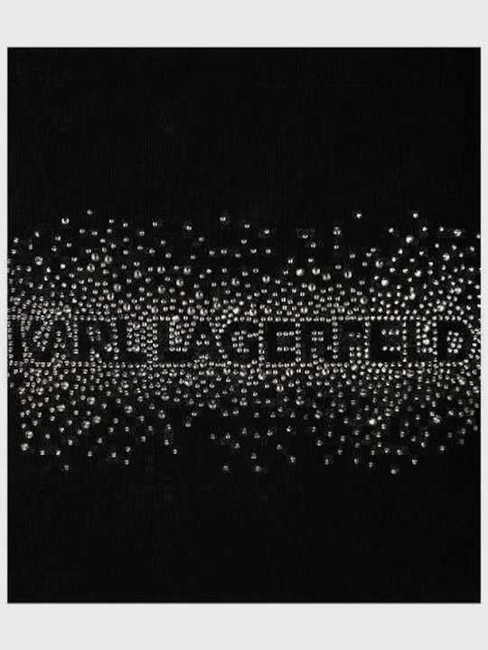 Logo Υφασμάτινη Γυναικεία Shopper Τσάντα Μαύρη
