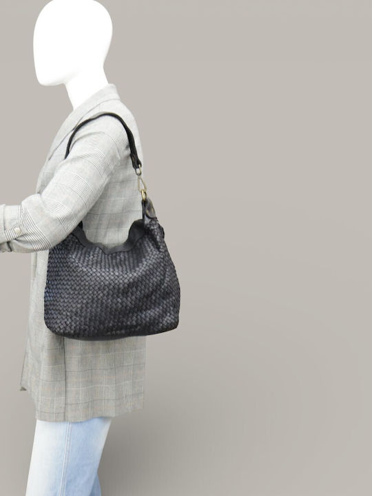 Damentasche Aus Leder Schulter Crossbody Schwarz