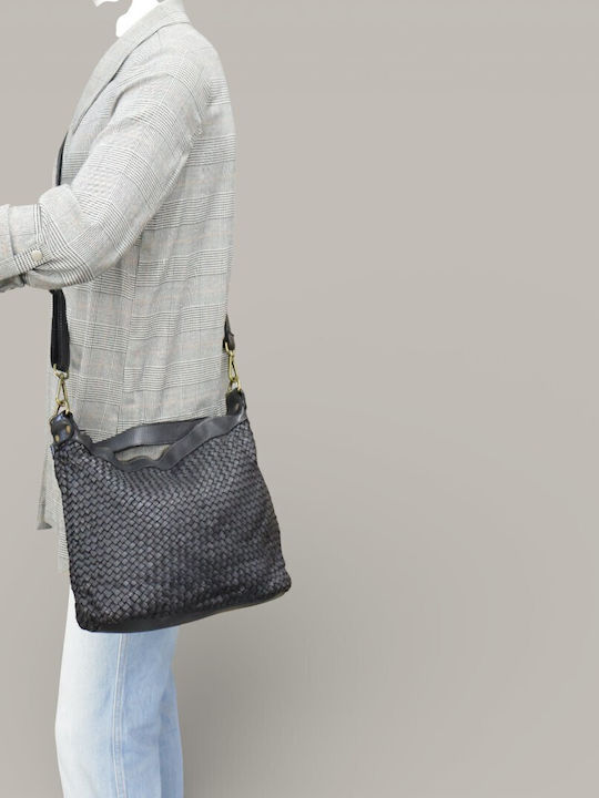 Damentasche Aus Leder Schulter Crossbody Schwarz