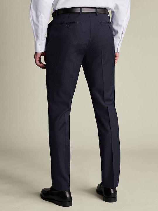 Trousers in Straight Line Dark Blue