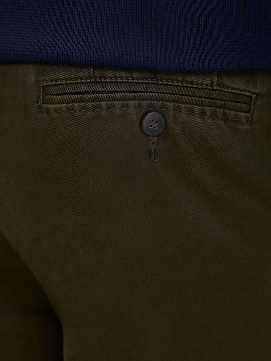 Herrenhosen Chinos Elastisch in Regulärer Passform Olive