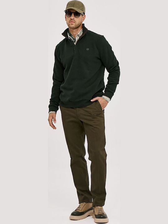 Pantaloni Bărbați Chino Elastic Regular Fit Kaki
