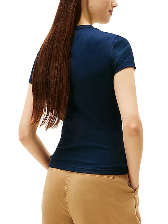 Tommy Hilfiger Essential Tricou Damă Albastru-Roz Tommy Hilfiger Essential Tricou Damă Albastru-Roz