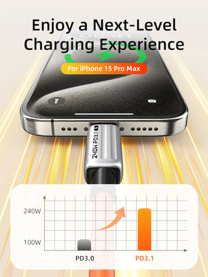 Cabletime USB 2.0 Cable USB-C male - USB-C 240W PD Λευκό 2m CT-CM240-ZSW2