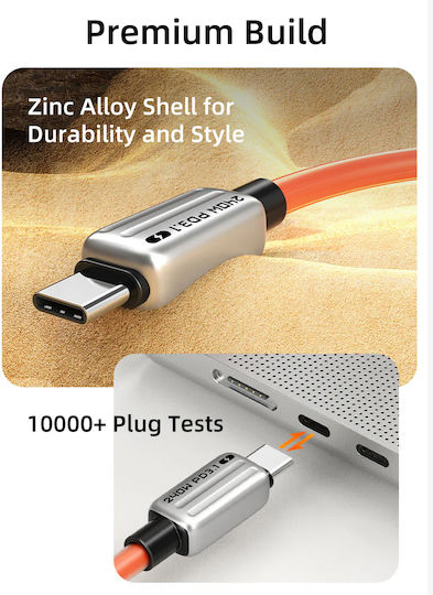 Cabletime USB 2.0 Cable USB-C male - USB-C 240W PD Λευκό 2m CT-CM240-ZSW2