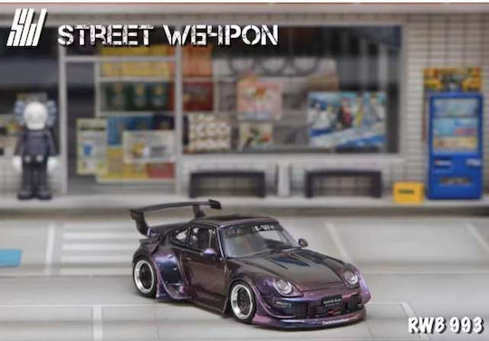 Macheta Auto Porsche Rwb 993 Chameleon Low Tail Violet 1:64 Street Weapon