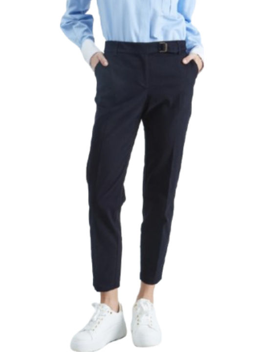 Women's Capri Chino Trousers Navy