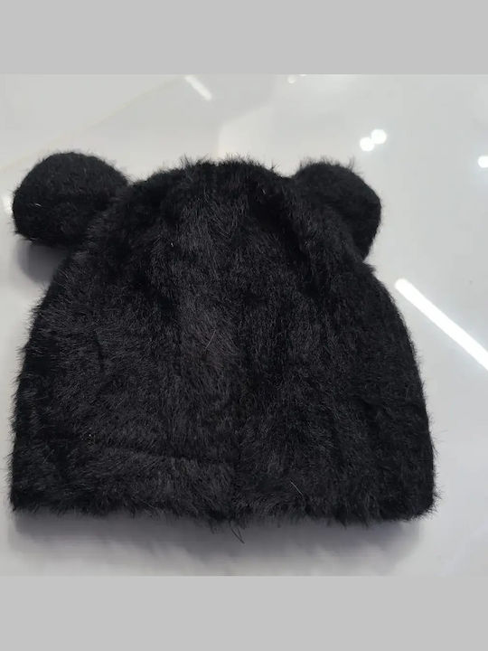 Kinder Mütze Pelz Schwarz