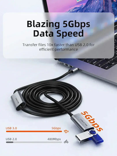 Cabletime USB 3.0 Кабел USB-A мъжки - Черен 5м CT-AMAFA3-AG5