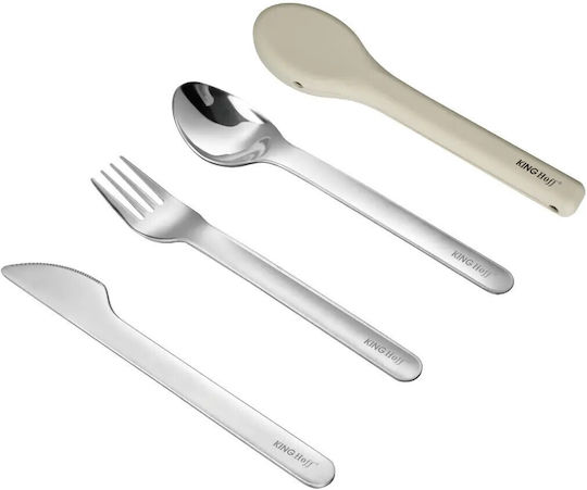 Set 3 Cutlery Kinghoff Kh 1954 Silicone Storage Case Stainless Steel Silver