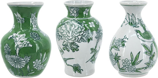 Artekko Set Porcelain Vases Melania White Φ10xH15.5cm 3 Pieces Artekko Set Porcelain Vases Melania White Φ10xH15.5cm 3 Pieces