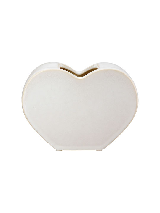 ArteLibre Decorative Vase White 14x8.5x20cm
