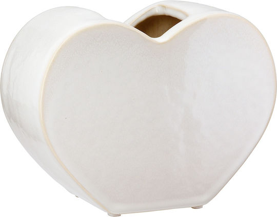 ArteLibre Decorative Vase White 14x8.5x20cm