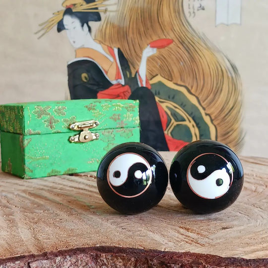 Mingi Terapeutice de Meditație 2 Bucăți Oțel Zen Meditation Hand Balls Yin Yang