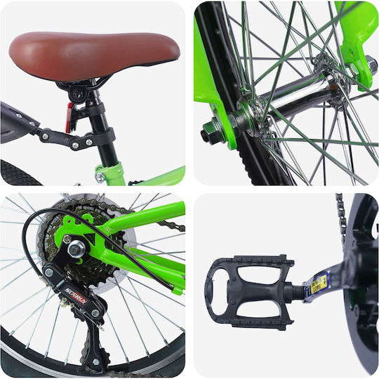 vidaXL 24" Bicicletă pentru copii BMX Verde