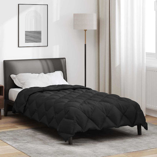 vidaXL Queen 220x155 Black Velvet-Black Metal