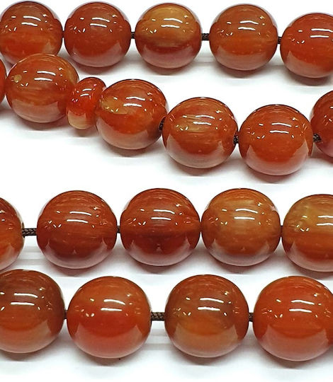 Roloi Komboloi Mastic Worry Beads with 33 Beads Orange 37cm