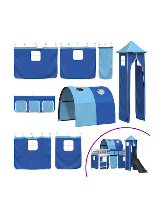 Kinderbett Hochbett Einzeln Weiß für Matratze 79.5x200cm