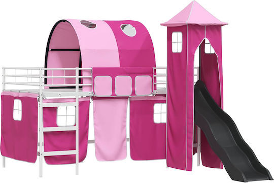 Kinderbett Hochbett Einzeln Fuchsie für Matratze 79.5x200cm