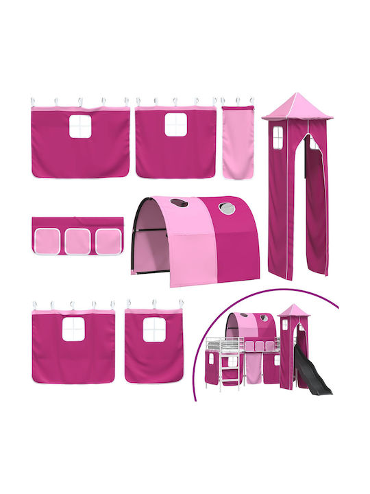 Kinderbett Hochbett Einzeln Fuchsie für Matratze 90x190cm