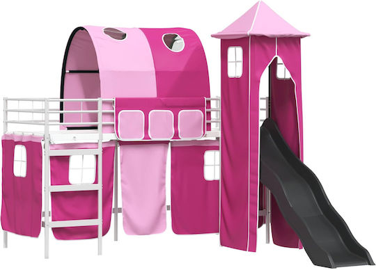 Kinderbett Hochbett Einzeln Fuchsie für Matratze 99.5x190cm