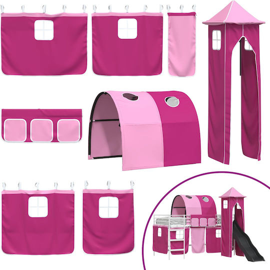 Kinderbett Hochbett Einzeln Fuchsie für Matratze 79.5x200cm