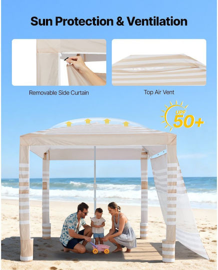 Vevor Strandmarkise Für 5 Personen Beige