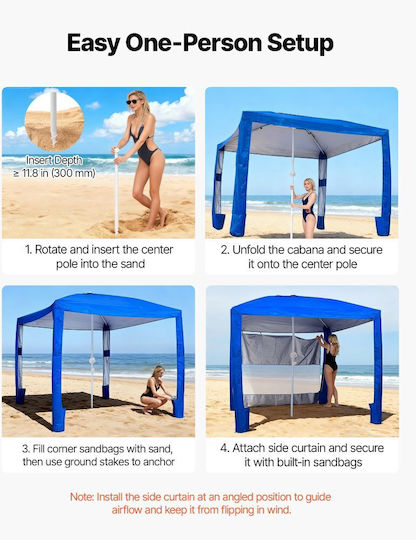 Vevor Beach Tent for 5 People in Blue