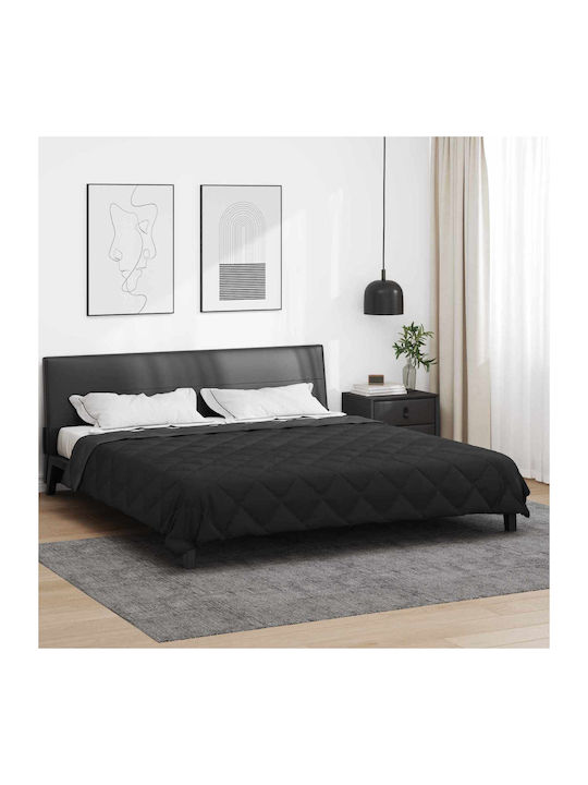 vidaXL Κουβέρτα Διπλή 200x200εκ. Μαύρο, Ανθρακί