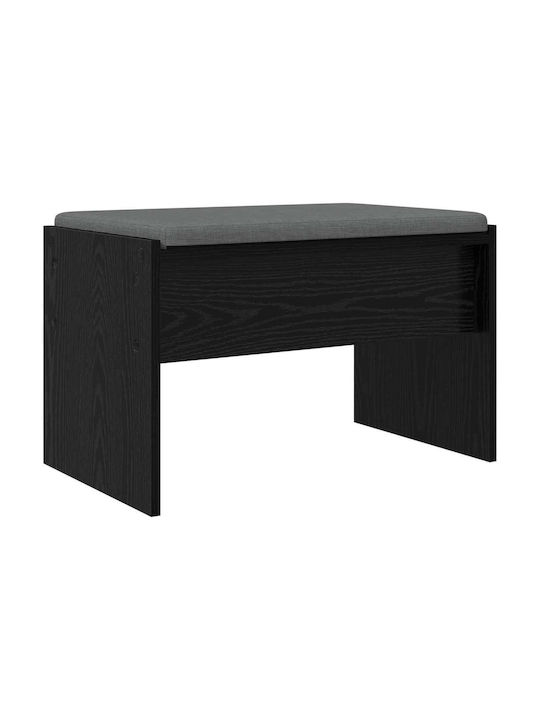 Έπιπλο Εισόδου με Παγκάκι Μαύρη Οξυά 60x38x46εκ.