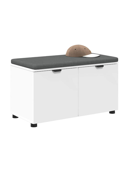 Mobilier de Intrare cu Bancă Alb 80x38x46cm