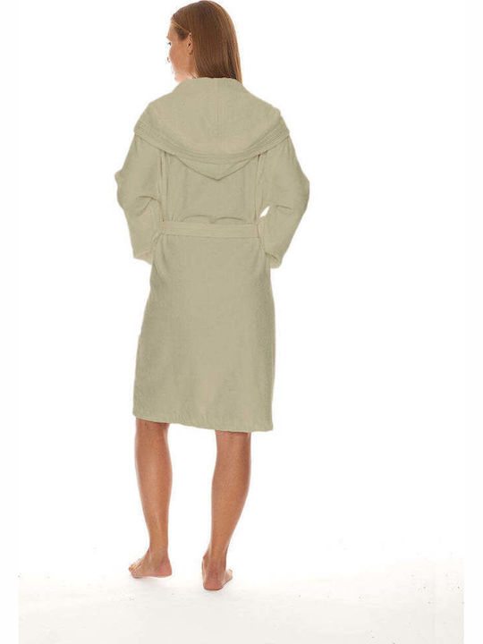 Homelovers Γυναικείο Μπουρνούζι με Κουκούλα Space Grey 350gr/m²