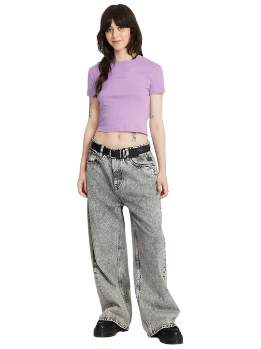 Stone Women's Crop T-shirt Iris Purple