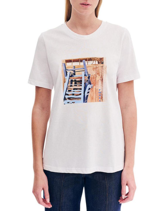 Women's Blouse Short Sleeve White