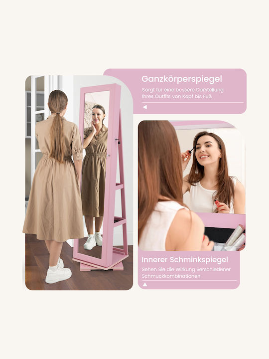 Costway Schmuckkästchen Aus Samt Rosa