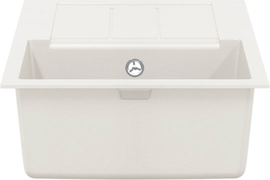 vidaXL Drop-In Chiuvetă din Granit Sintetic L78xW50cm Alb