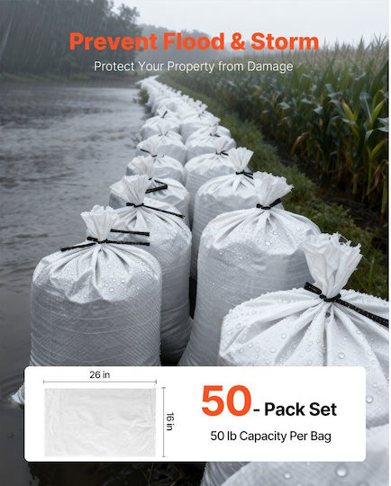 Vevor Trash Bags Reinforced by the Kilo for Rubble 66x40cm 50pcs Beige
