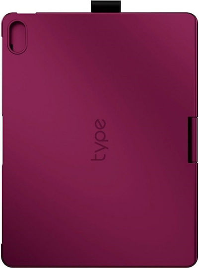 Typecase Case Flexbook Touch Tastatur iPad 11 (A16) 2025 iPad 10,9 2022 Raspberry Kb201t-100-b-rby-blk-b-us-v3